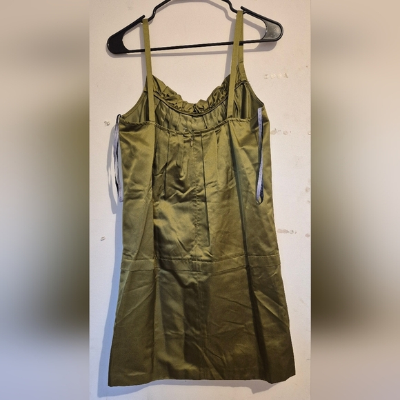 Vera Wang Olive Green Dress with Black Accents - Picture 2 of 8